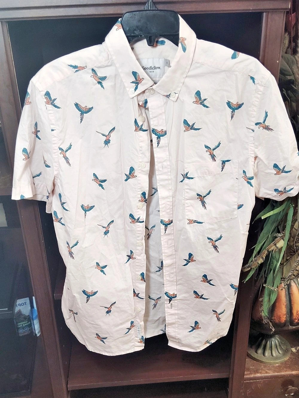 Goodfellow & Co Bird Print Cotton Shirt Size Medium Like New